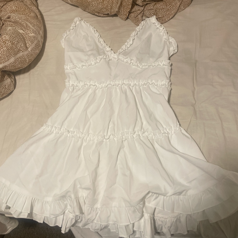 White Ruffled Dress - Picture 2 of 2
